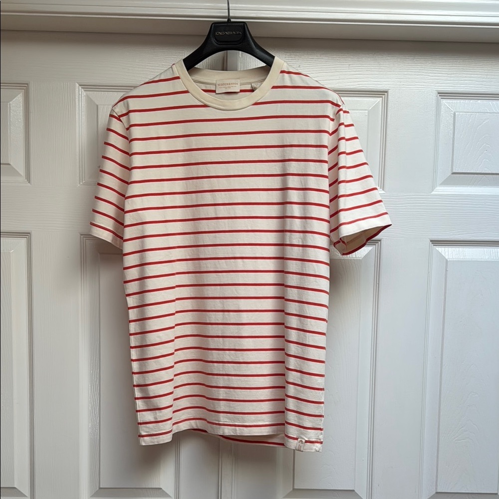 Scotch & Soda Red and White Striped Tee